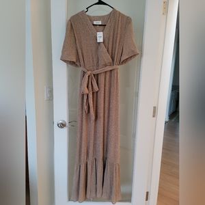 NWT Bohme Maxi dress with tie in Taupe